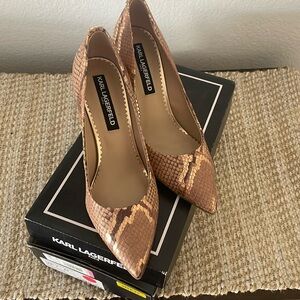 New with box Lagerfeld heels.